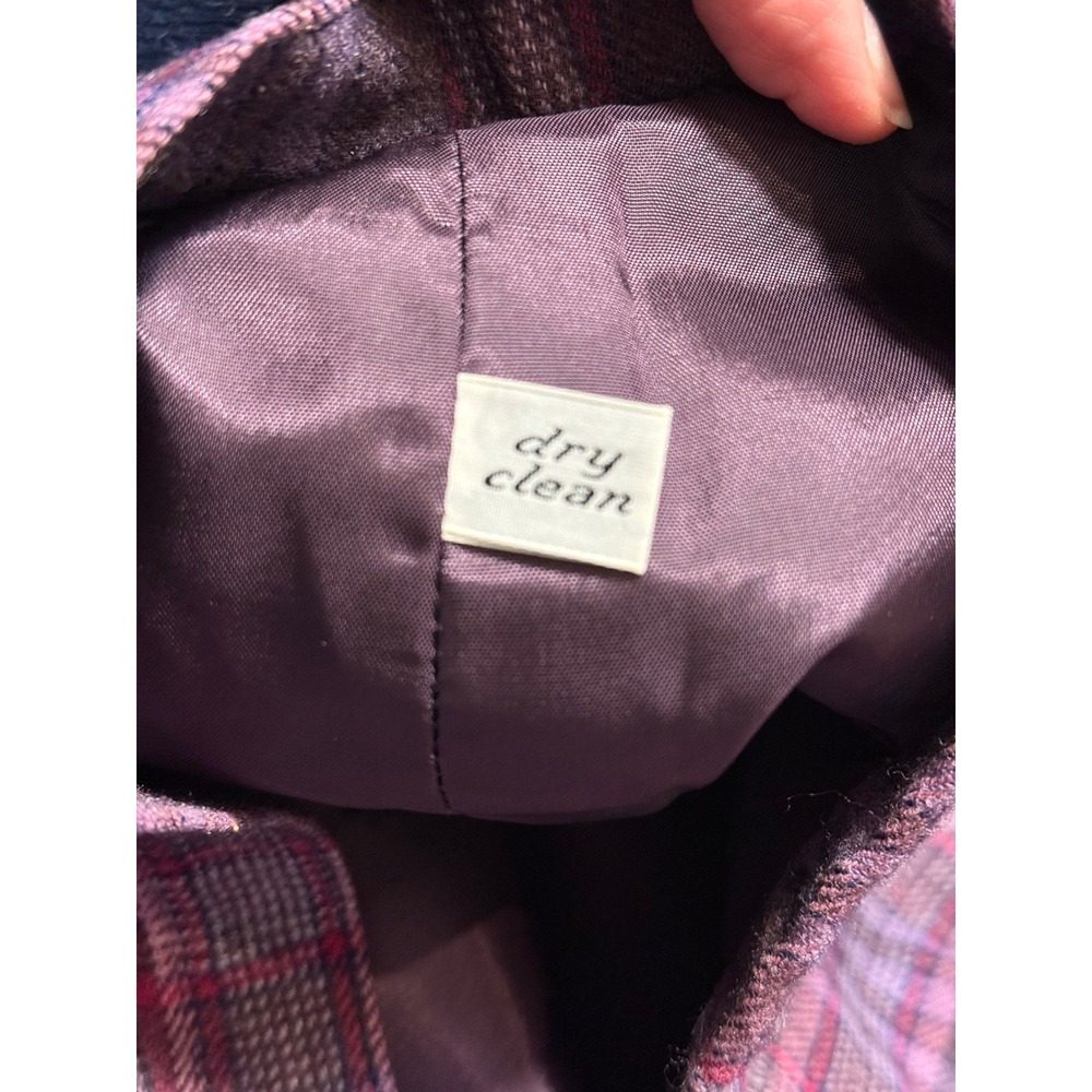 Pendleton Plaid Skirt Women 18W Blue Purple Wool Lined Side Button Midi USA - Picture 5 of 7